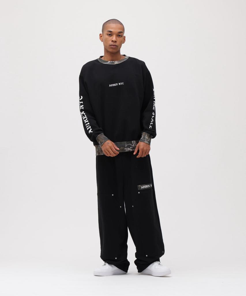 AVIREX CREW NECK SWEAT REAL TREE CAMO XL Black 783-6132003