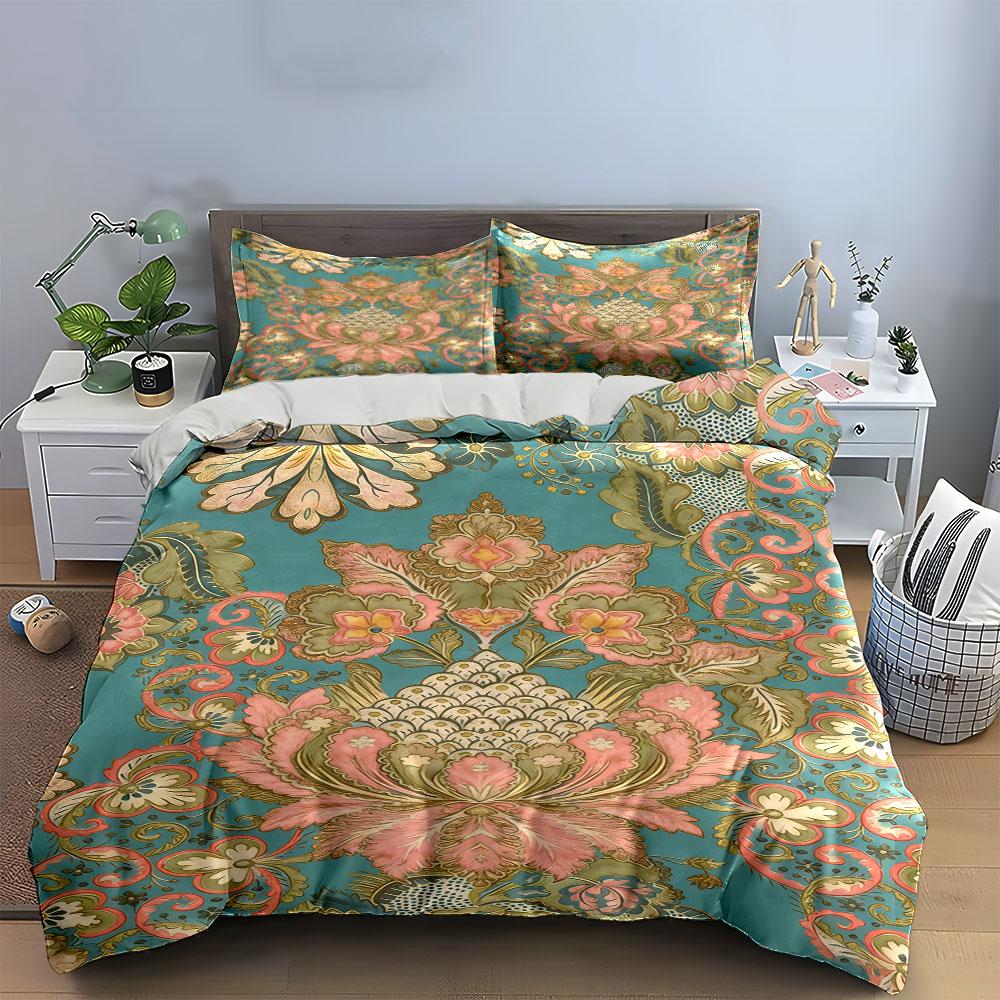 Floral Motifs with Paisleys. Bedding Sets Duvet Cover Sets Duvet Covers Pillowcases(1 * Duvet Cover 2 * Pillowcases, Without Duvet Insert)