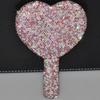 1pc Portable Crystal Rhinestone Handheld Mirror, Rhinestone-Encrusted ABS Beauty Handle Makeup Mirror, Bling Bling Princess Mirror for Makeup Touch-Up