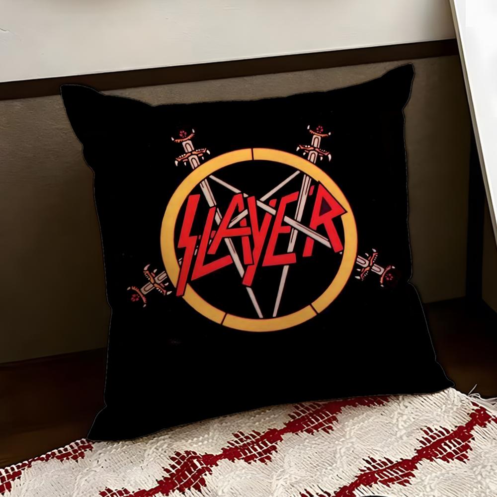 

Heavy Metal Band SSlayer Cushion Cover Reversible Soft Durable Pillow Cover Home Car MultiScene Use for Daily Comfort 30X30cm