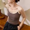 Damski Wysoki Bawełniany Prążkowany Top Kamizelka Letni Wysoki Stan Krótki Seksowny Odzież Wierzchnia Topy