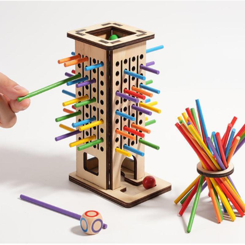 Pull Out Stick Game Toys Colorful Wooden Stick Board Games Parent-Child Interactive Puzzle Toys