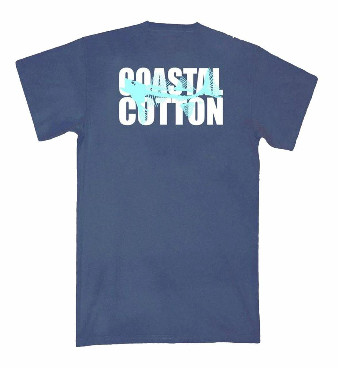 Coastal Cotton Kleidung Block Logo Kurzärmelig Taschen T-Shirt L