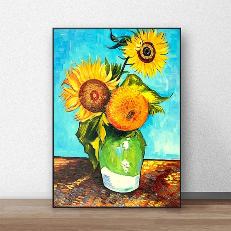 Van Gogh Sunflower Wall Art Poster Monet Abstract Vintage Mural Modern Home Decor Canvas Pictures Prints Living Room Decorate