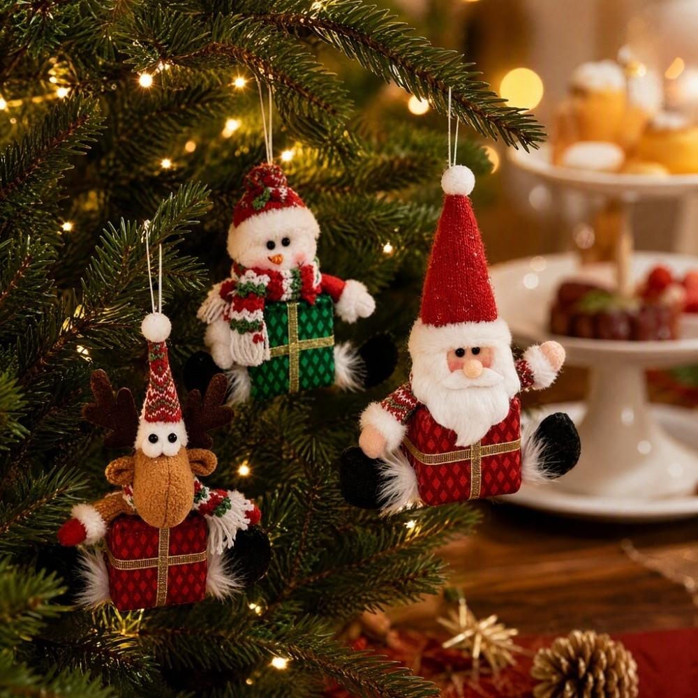 Santa Claus Christmas Tree Hanging Decorations Elk Deer Handicrafts Christmas Santa Claus Pendant Snowman Colorful