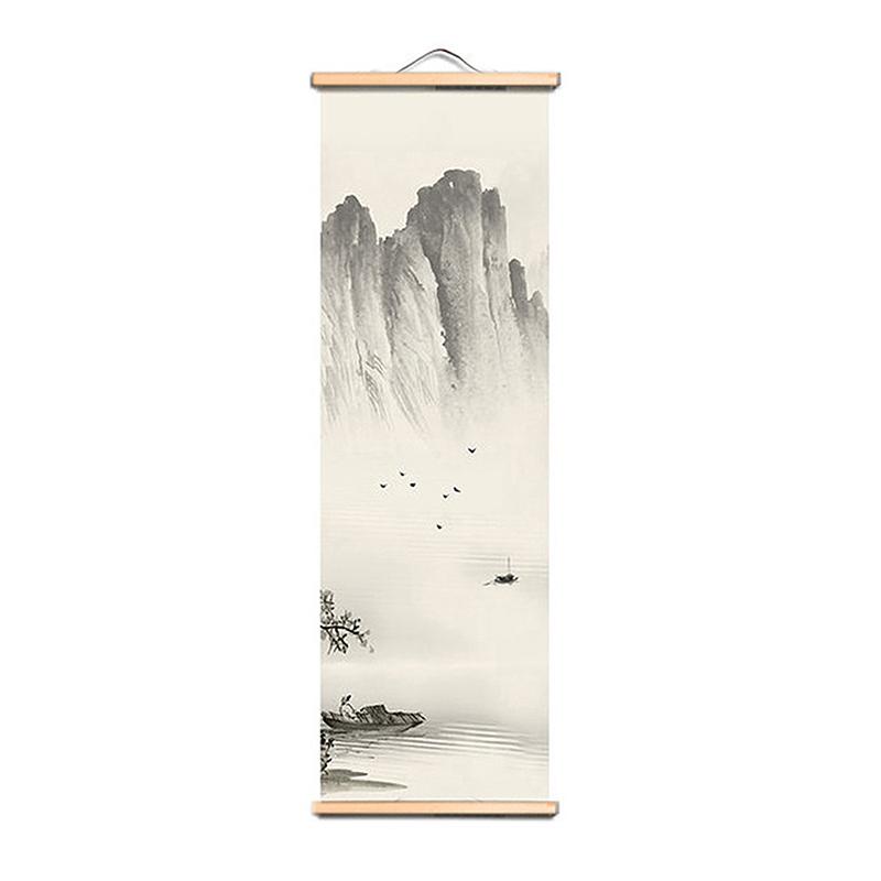 1PC/4PC Painting Chinese Style Ink Painting Alpine Canvas Decorative Solid Wood Scroll Paintings