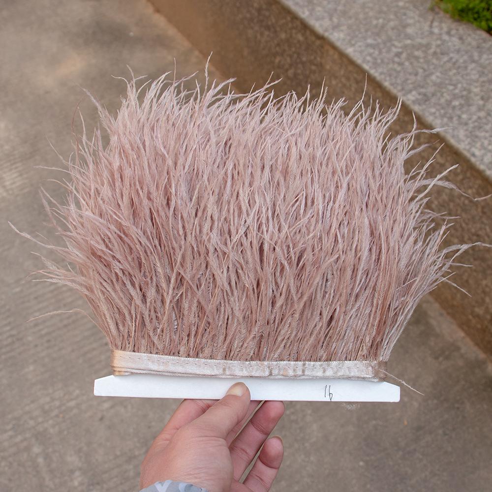 8-10Cm Ostrich Feather Trims For Skirt Natural Ostrich Feathers On Tape Ribbon Decoration For Dresses Carnival Accessories