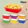 50 ks Barevné papírové lodní tácky na jídlo Jednorázové papírové lodě Nádoby Mini Kraft Servírovací tácky lodě Narozeniny Svatba