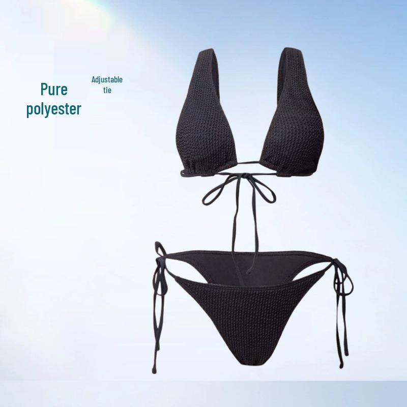 

2024 European-American Halter Tie-Up Bikini Swimsuit for Women M