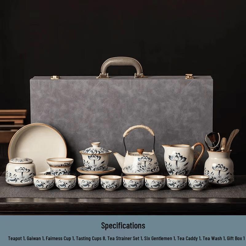 Chaxun Ru Ware Lotus Kungfu Tea Set