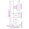 VidaXL Highboard Sonoma Grey 34.5x34x180 Cm Engineered Wood 3198887