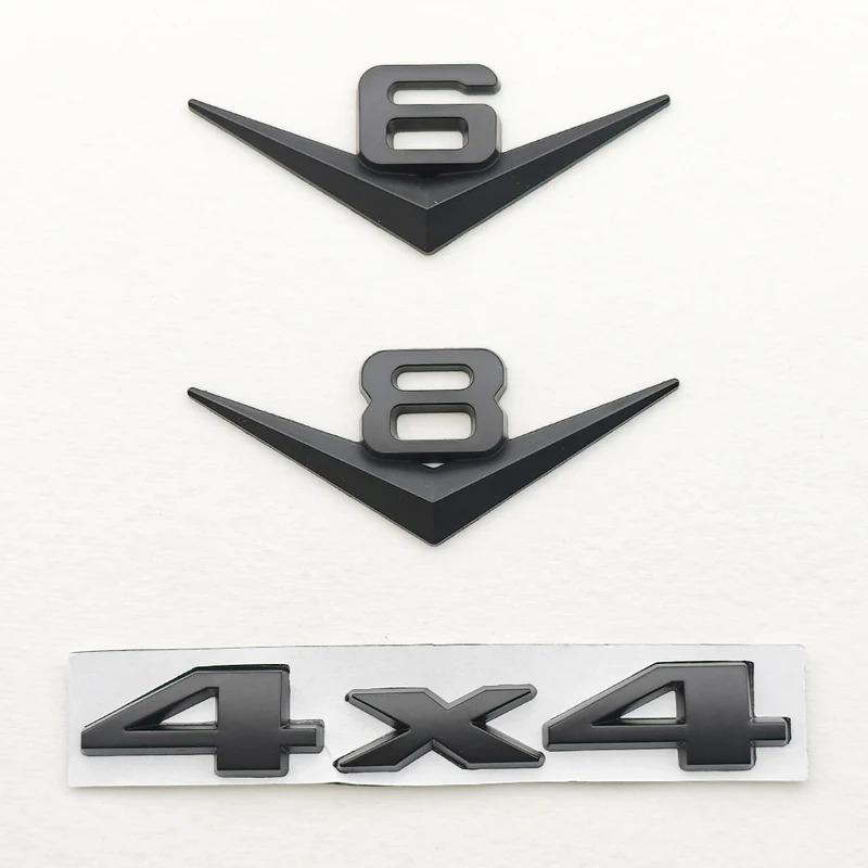 Metal Chrome Black Car Badge V6 Sticker V8 Emblem 4x4 Logo Fender Trunk Decal Accessories For JEEP Cherokee Wrangler WJ WK Grand ALX1
