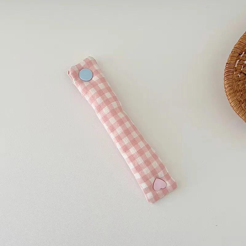 1PC Plaid Phone Cable Organizer INS Style Reusable Storage Binding Strap Cute Earphone Data Cables Holder For Home Office