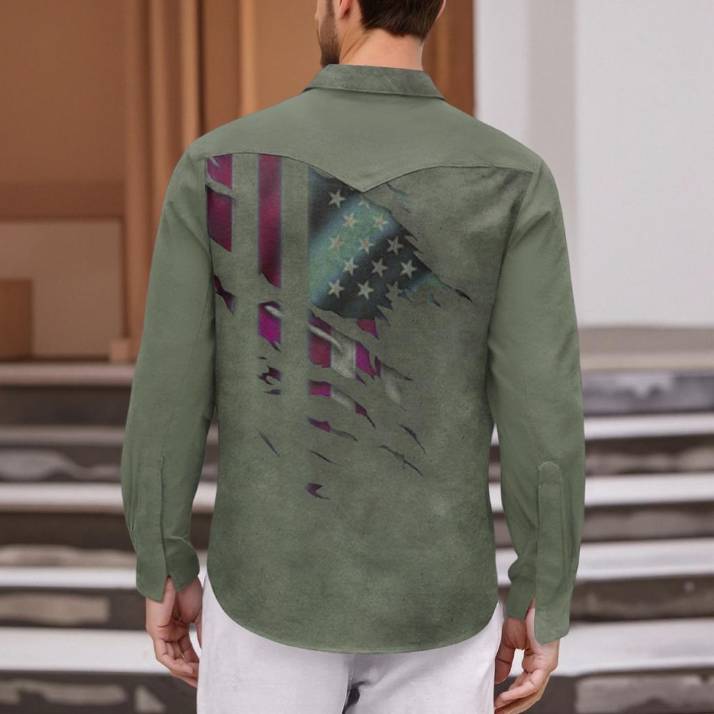 Pánské módní s klopou a krátkým rukávem ležérní top délky po ramena