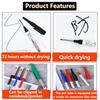 1-8pcs 32mm Long Head Markers Pen Multi-purpose for Woodworking Tile Decoration Deep Hole Marker Pens Red/Black/Blue/Green Ink