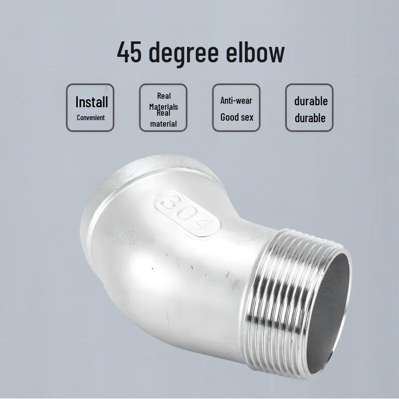Raccord Coude à 45 Degrés Filetage Interne/Externe en Acier Inoxydable 304