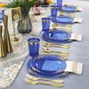 25PCS Clear Plastic Plates With Gold Rim Food Grade Disposable Dessert/Salad Plates Perfect For Wedding Birthday Party