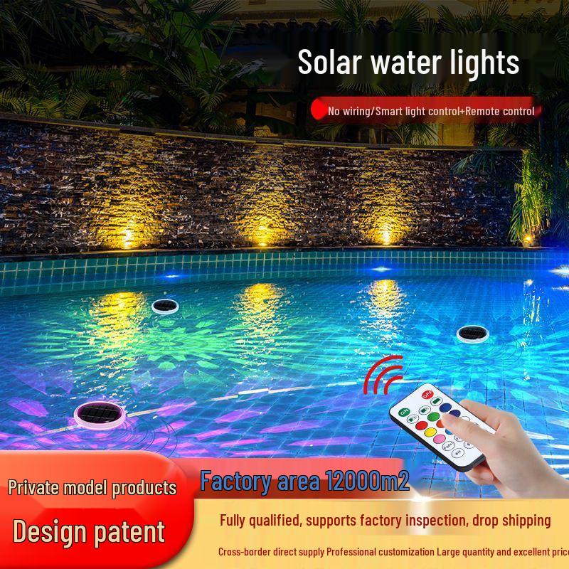 Synchronized Solar Pool & Bathtub Night Light – Waterproof, Color-Changing with Remote Control
