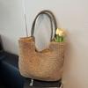 New large-capacity handmade shoulder woven bag versatile straw woven bag women's vacation beach tote bag portable women's bag