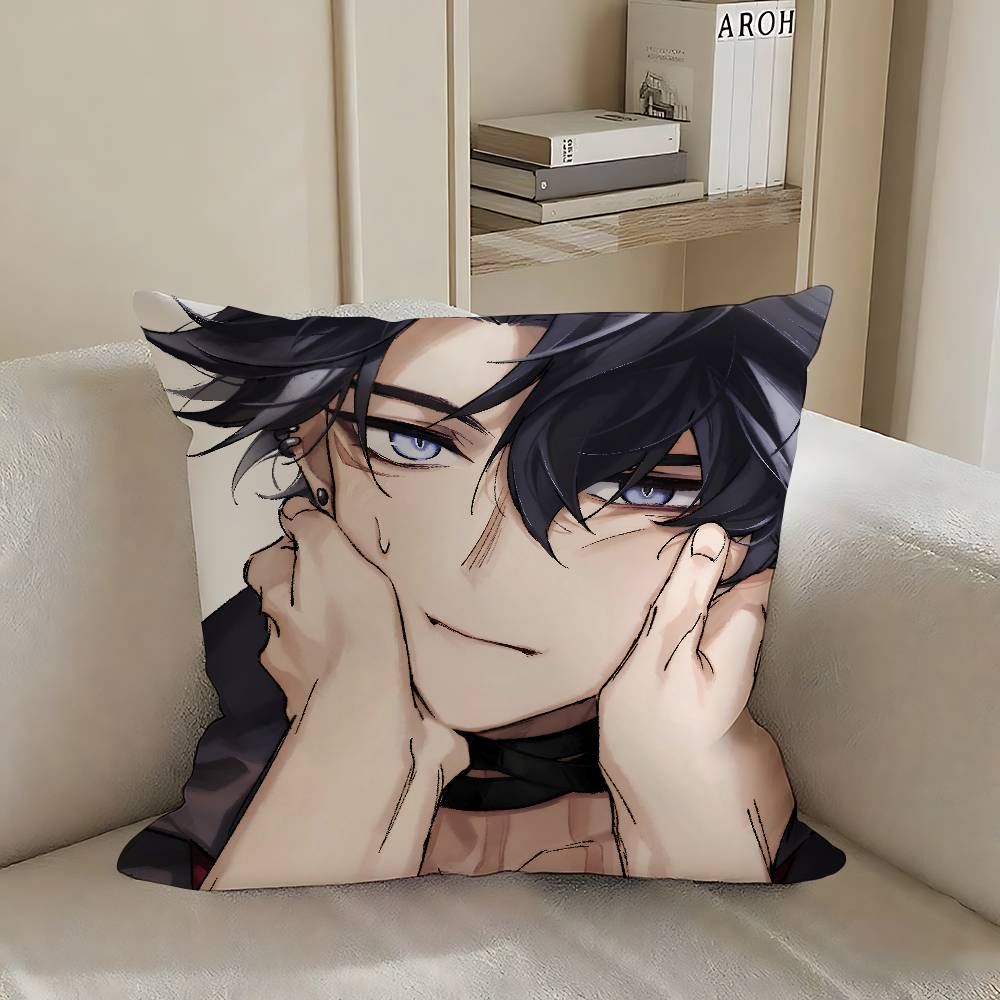 Cute Wriothesley Case Plush Fabric Soft Pillowcase Double Sided Print Cushion Cover Household Gifts