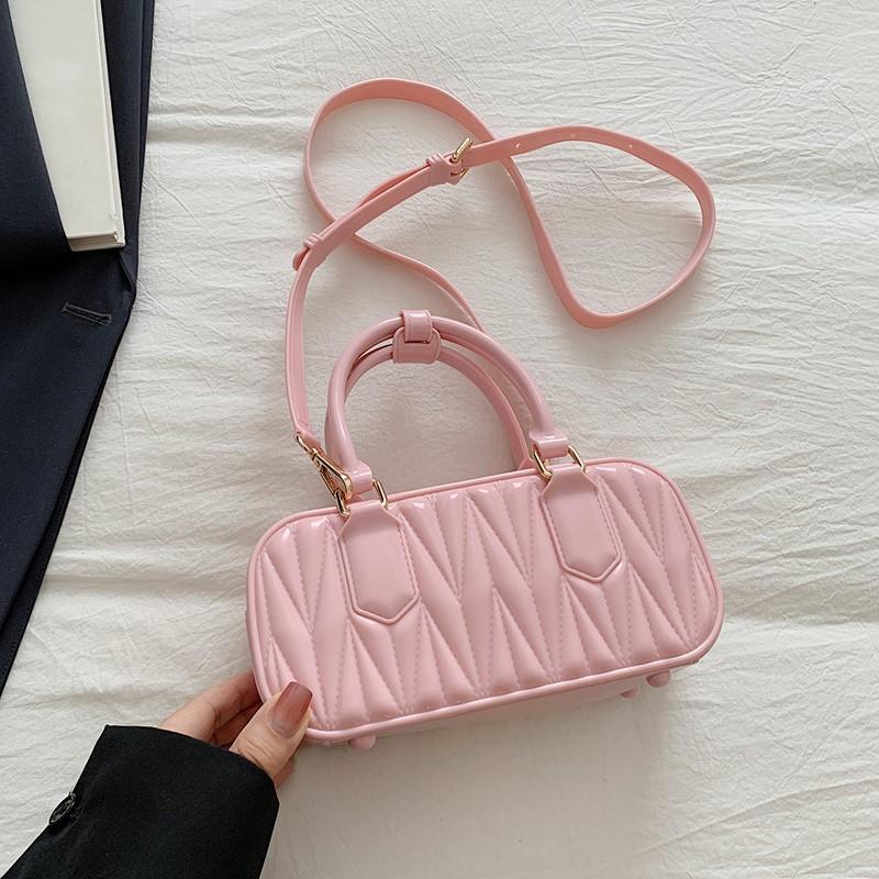 New high-end fashion pvc embossed bowling bag portable shoulder messenger trendy women's bag