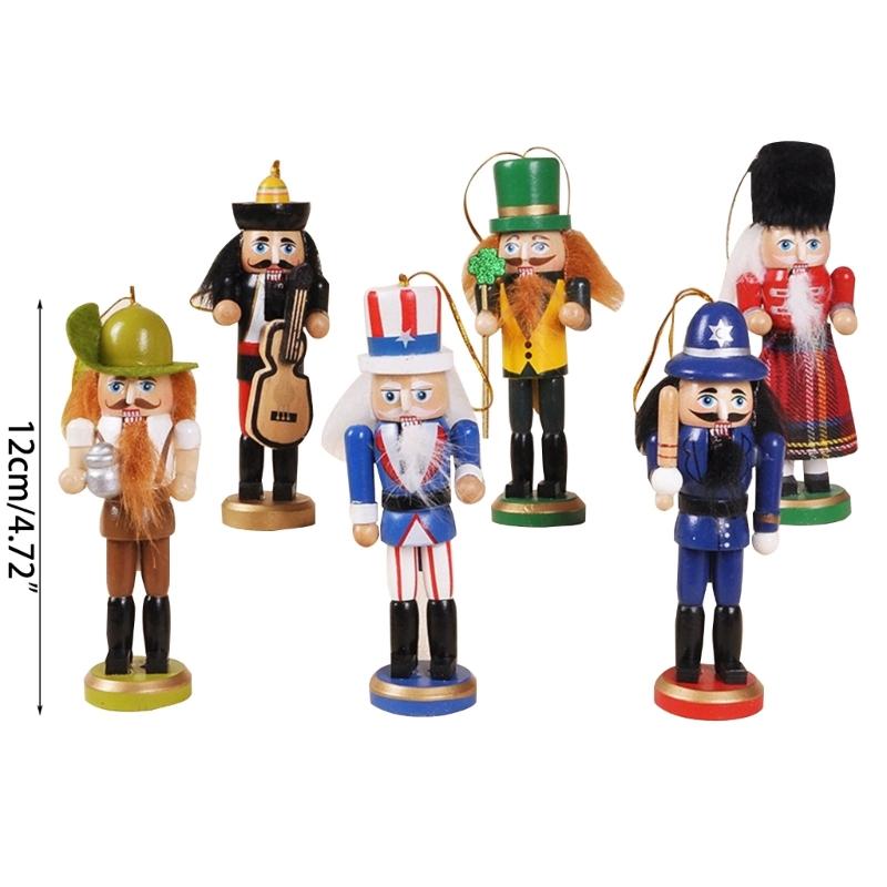 Kreative Weihnachts-Nussknacker aus Holz, Soldaten-Ornament, 6 Stück, Bastel-Dekoration für Neujahr, Geburtstag, Hochzeit