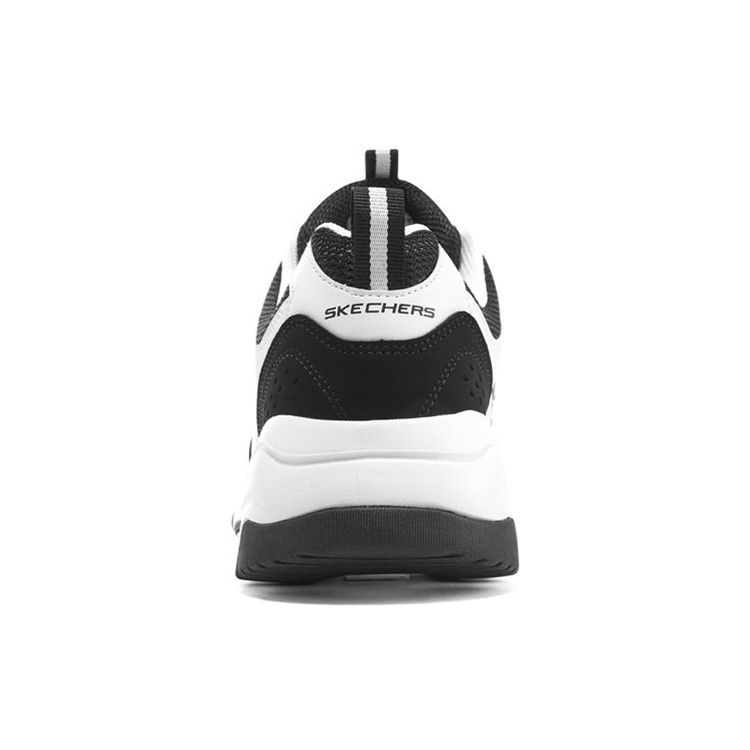 Skechers I-Conik Oreo Mesh Leather Fabric Comfortable Versatile Low-Top Lifestyle Casual Shoes Men Sneaker White Black 8790161-WBK