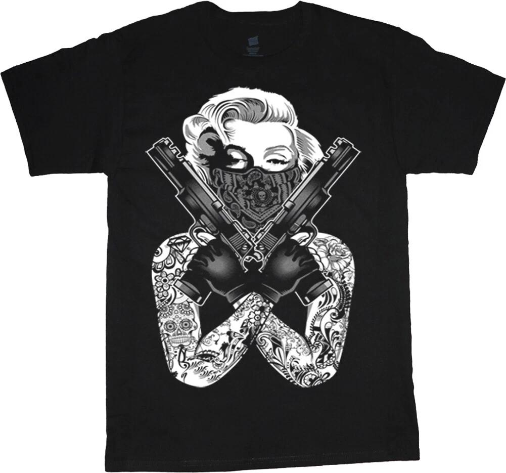 Marilyn Monroe Gangster T-shirt Graphic Tee Shirt XS