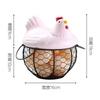Chicken Design Ceramic Egg Storage Basket Iron Basket Holds 15-25 Eggs, Egg Holder, Organizer Case, Container Egg Basket Holder