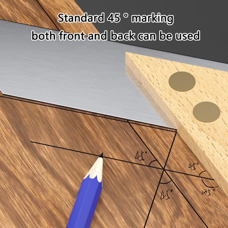 Professional Woodworking Measuring Tool Multifunction Graduated Scale Ruler Corrosion Resistant Design