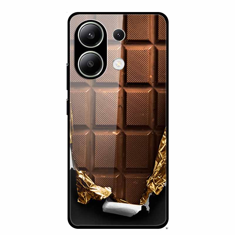 Glass Back Cover For Xiaomi Redmi Note 13 Case Note13 Pro Coque Hard Tempered Glass Case For Redmi Note 13 Pro Case Soft Bumper