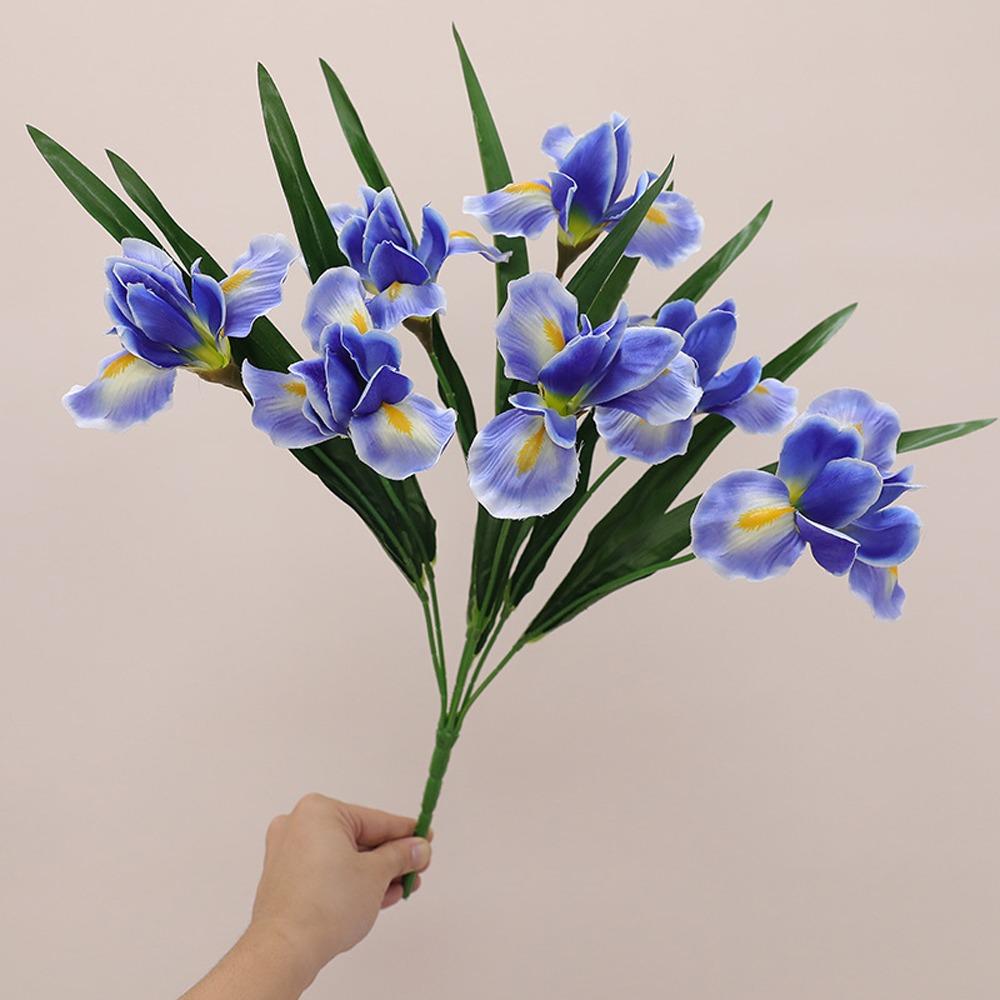 Real Touch Artificial Iris Flower Branch Realistic Cymbidium Branch Faux Flower  Living Room