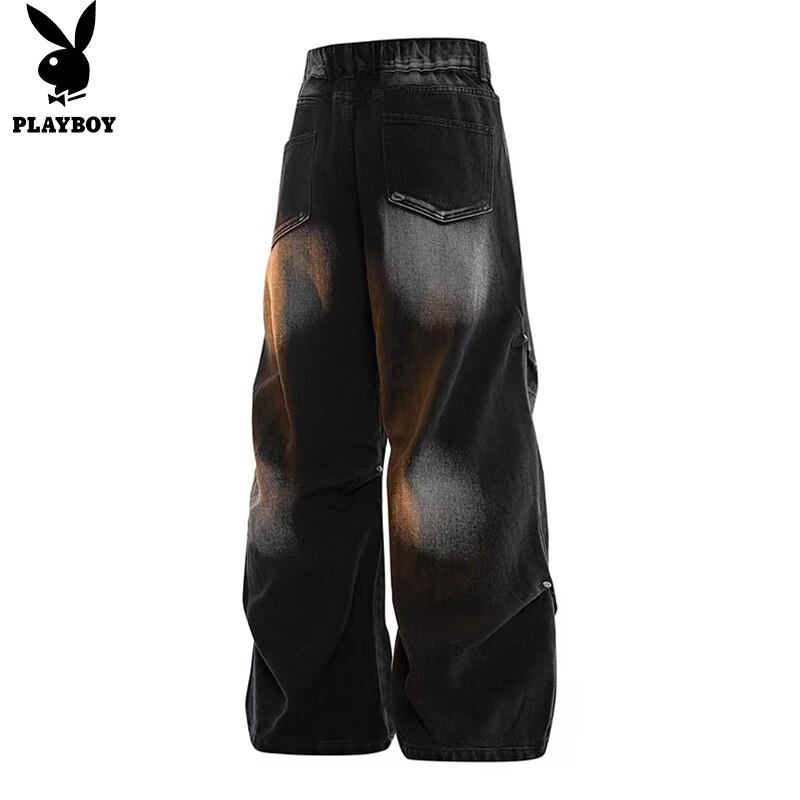 PLAYBOY Men's Loose Straight Wide-Leg Jeans