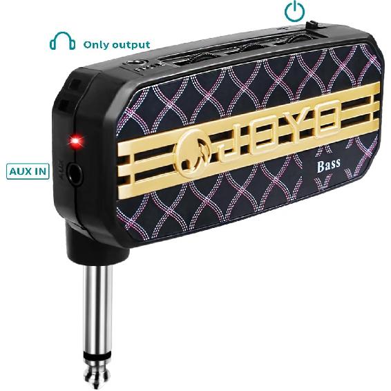 Bass Headphone Amp Mini Guitar Bassist Practice Amplifier with Aux in Portable (JA-03)