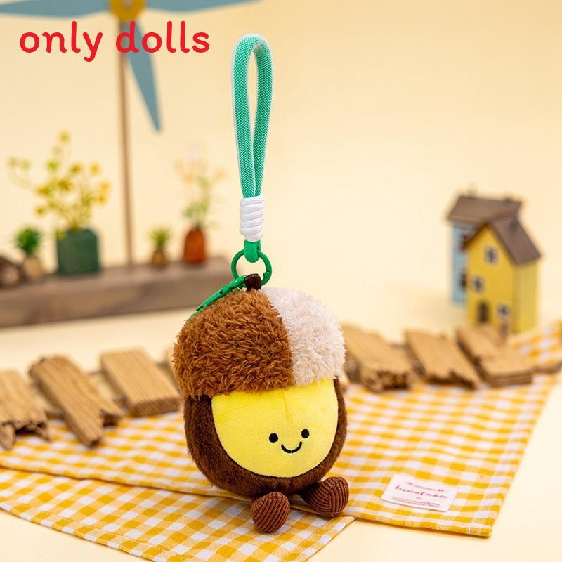 Nut Series Plush Keychain With Pp Cotton Filling For Bag Decor And Gift