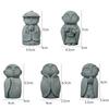 YUYAKESHI Jizo Guardian Blue God and Buddha Statue Set Set Figurine, Healing, Prayer, Jizo, Monk, Palm-Sized, Deity, Sandstone, Wish, Mini,