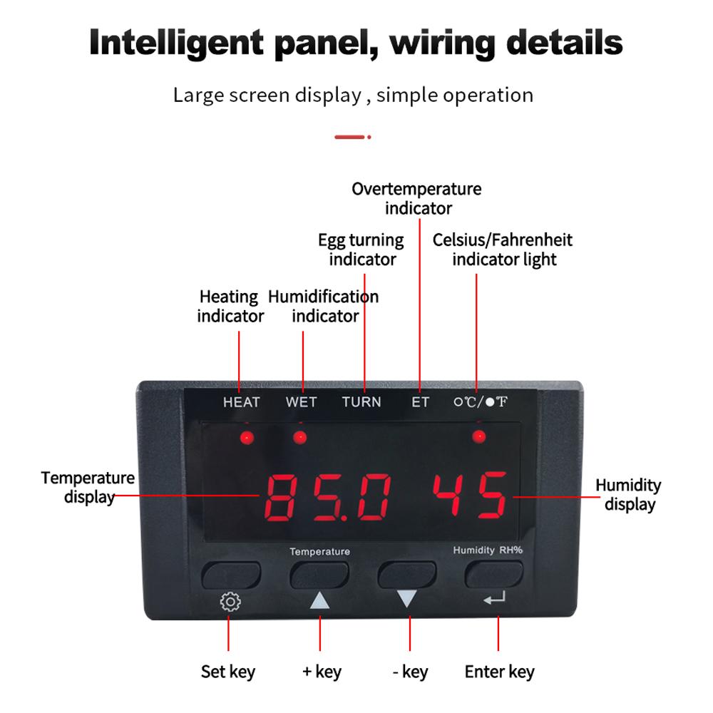 Incubator Controller Thermostat Full Automatic And Multifunction Egg Incubator Control System Temperature Humidity Controller