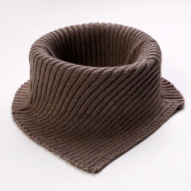 Cashmere Knitted Triangle Ring Scarf Women Autumn Winter Wool Neck Warmer Korea Fashion Neckerchief Stripe Soft Fake Collar