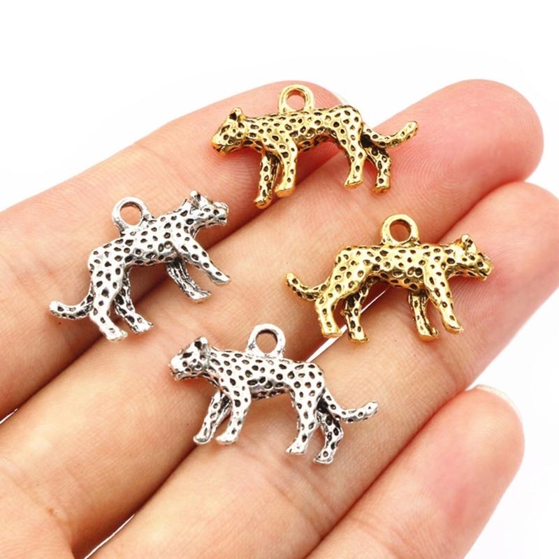 20pz Ciondolo Leopardo in Lega per Creazione Gioielli Fai da Te Ciondoli Animali per Collane e Bracciali Accessori Portachiavi