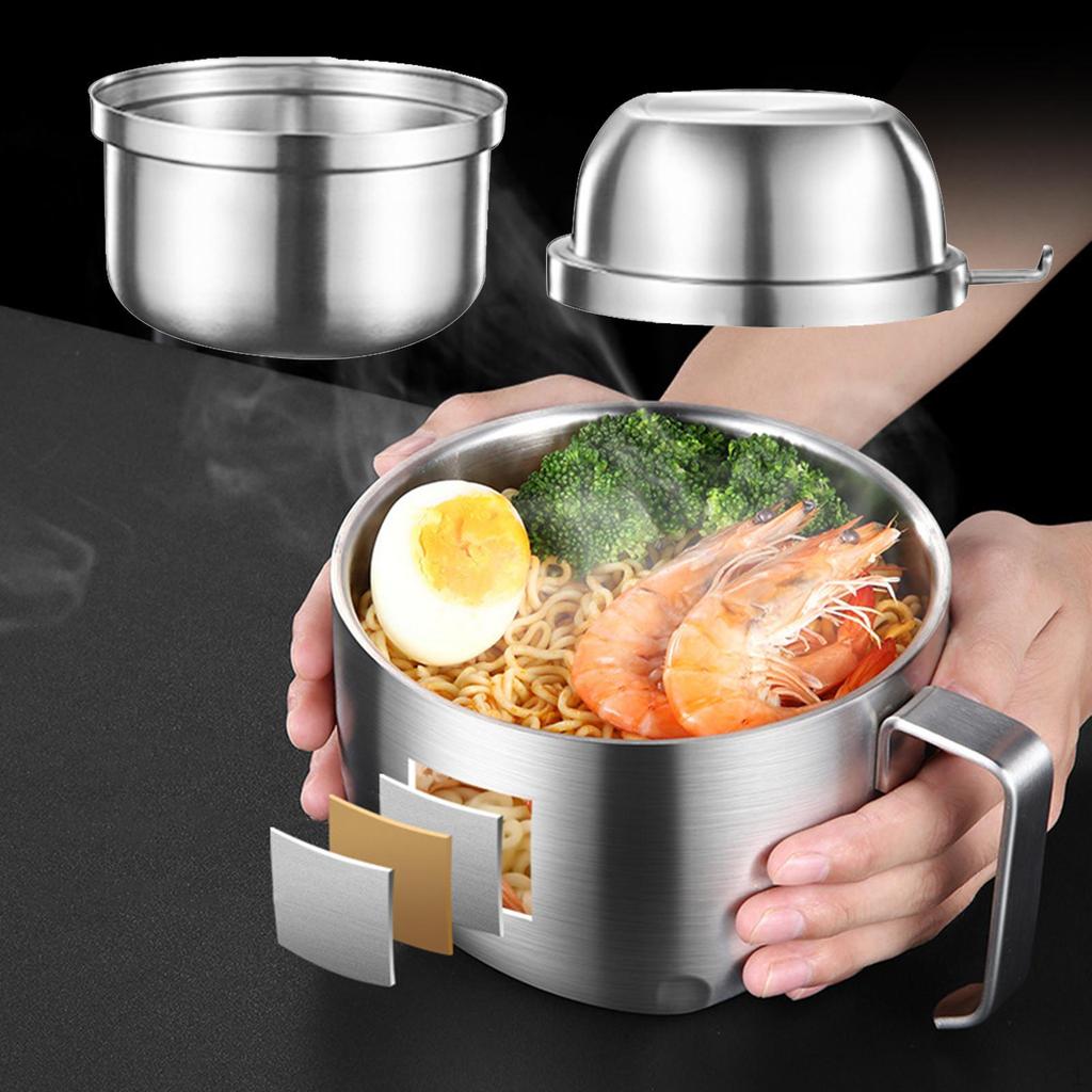 Instant Noodle Bowl with Lid Bento Box Easy To Clean Snack Ramen Cooker for Home Apartment