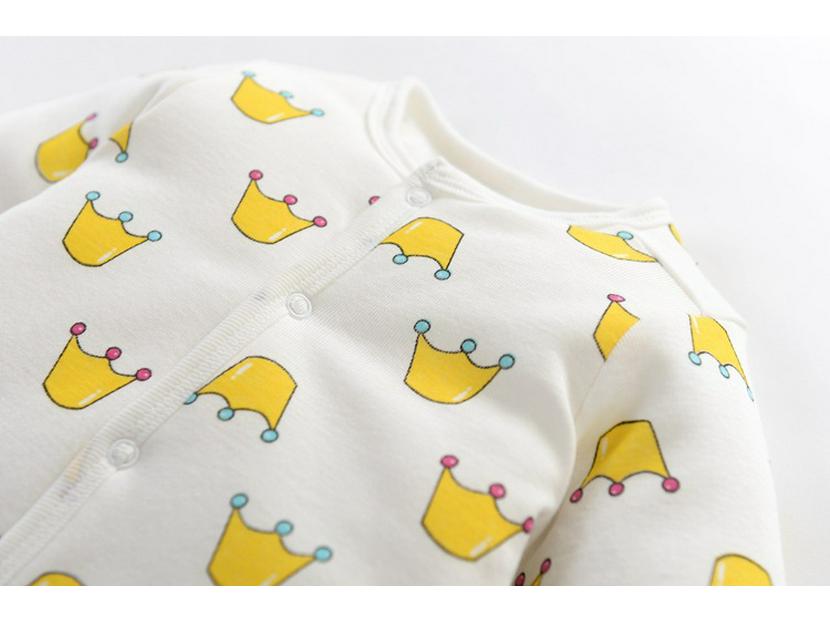 Wyprzedaż Zimowy Bawełniany Kombinezon Dziecięcy: Gruby, ciepły niemowlęcy kombinezon z długim rękawem