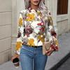 European and American Women's Shirts Painted Big Flower Fashion Temperament Women's Tops
