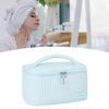 PU Open Lid Cake Shape Make Up Bag Cosmetic Storage Bag Soft Color Portable Makeup Bag Light Blue
