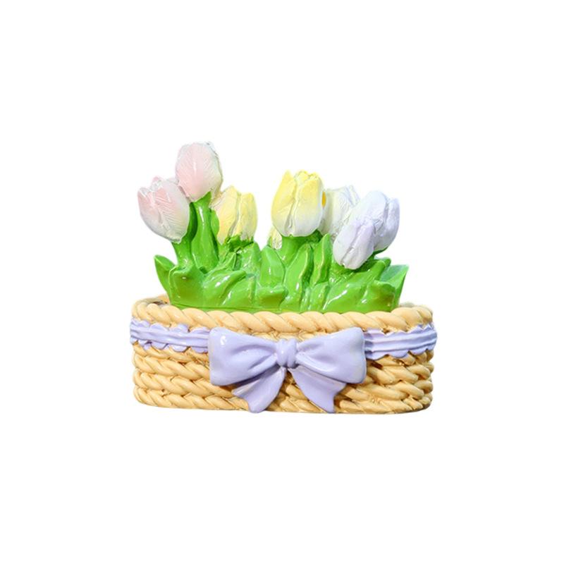 Hyacinth Multi-leaf Small Figurine, Cartoon Mini Car, Center Console Decoration, Strawberry Cute Car Accessory Figurine