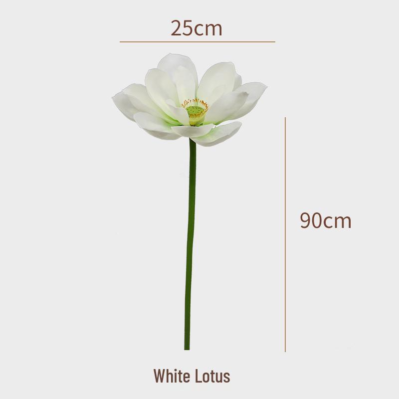 Artificial Lotus Bouquet with Stem, Leaf, and Seed Pod Decoration - Silk Flower Ornament