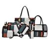 new mother and child bag six-piece messenger shoulder bag versatile women's bag contrasting color plaid handbag