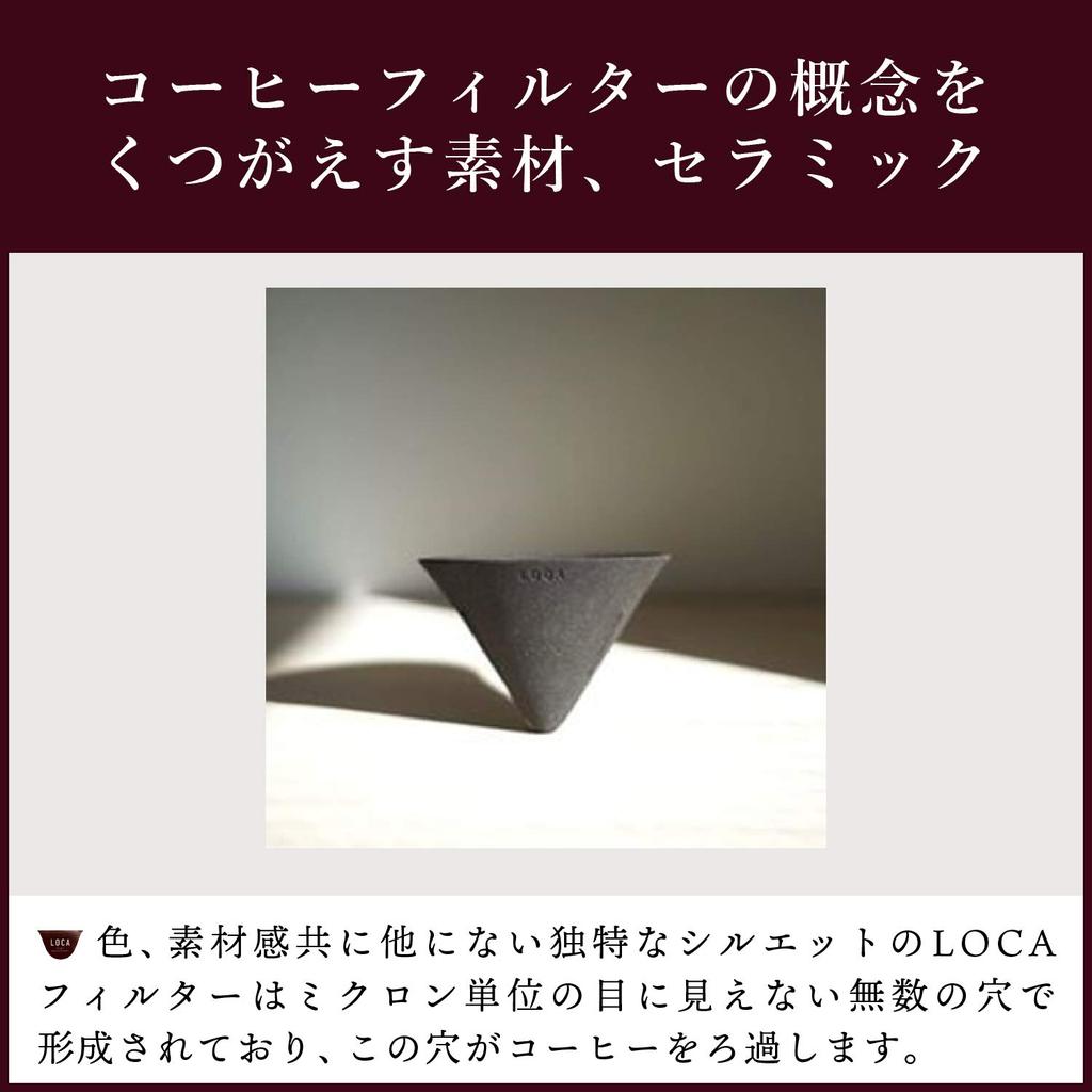 LOCA Ceramic Coffee Filter, Conical V-Shaped, 2-3 Cups, No Coffee Dripper Stand