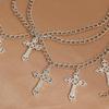 European and American Multi-Layer Alloy Hollow Cross Pendant Wave Waist Chain