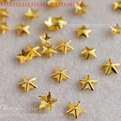 3D Alloy Five-Pointed-Star Gold Silver Diamond Nail Decoration Luxury Manicure Accessories Hollow Star Nail Art Art Rivet Charms
