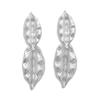 Metallic Double Leaf Texture Dangle Earrings for Women Ladies European and American Style Earrings Vacation Jewelry Accessories